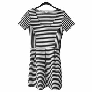 J. Crew Striped Pleated Short Sleeve Mini Dress 6